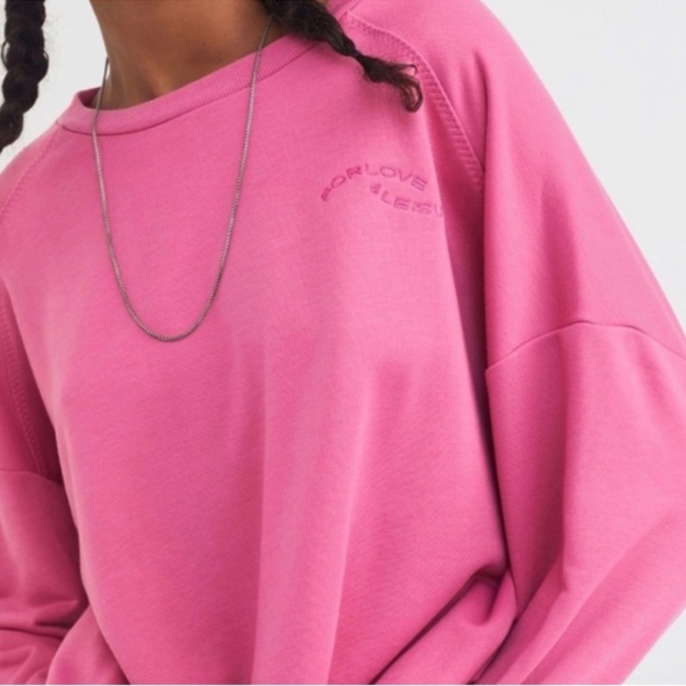 For Love & Lemons Lightweight Alex Sweatshirt in Pink Medium - Picture 3 of 8